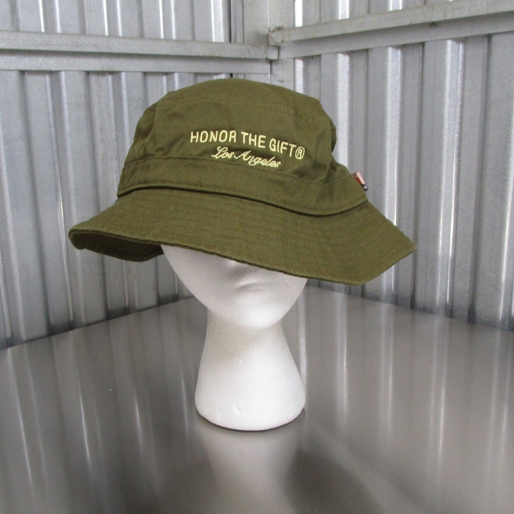 Honor The Gift Los Angeles Bucket Hat Mens Olive Green Cotton Twill Streetwear